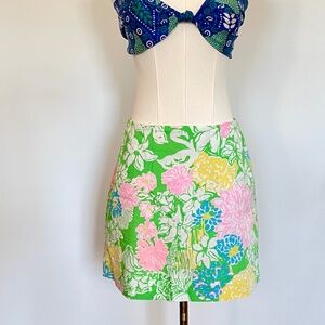Lilly Pulitzer Floral Mini Skirt Womens 2 Resort Preppy Spring Cruise Vacation